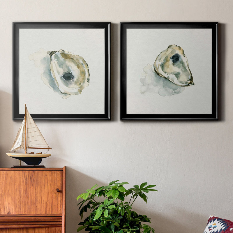«Old Salt Shell I», ensemble de 2 reproductions d'art encadrées, H 26,5 po x l 53 po, Toile encadrée, Noir