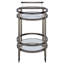 Chariot de service Lakelyn, verre transparent et finition bronze brossé-1423187190