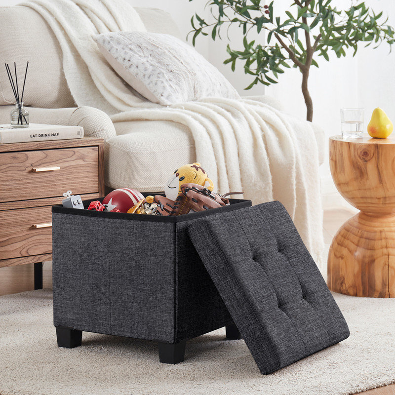 Cube carré pliable Pehrson, Gris anthracite