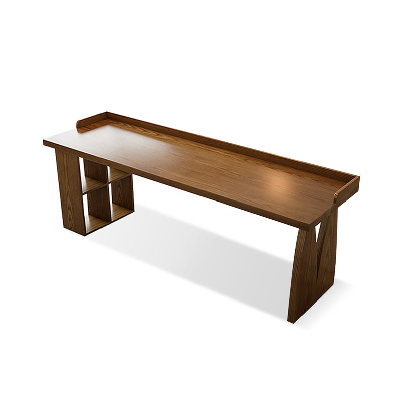 86.61"Light walnut Rectangular Solid Wood desks, 29.53" H x 62.99" W x 23.62" D