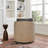  Genuine Leather Oak Wood Cane Swivel Barrel Chair-1126555870