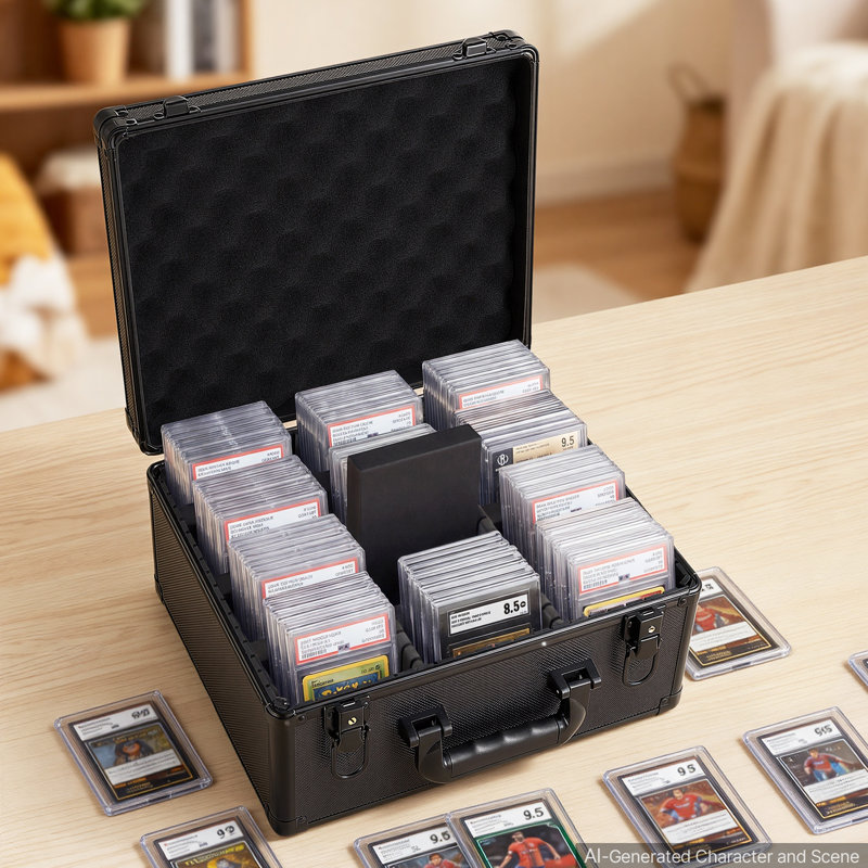 Étui à cartes avec bac de rangement à 3 rangées à 180 rangées avec serrure sécurisée, baseball Sports