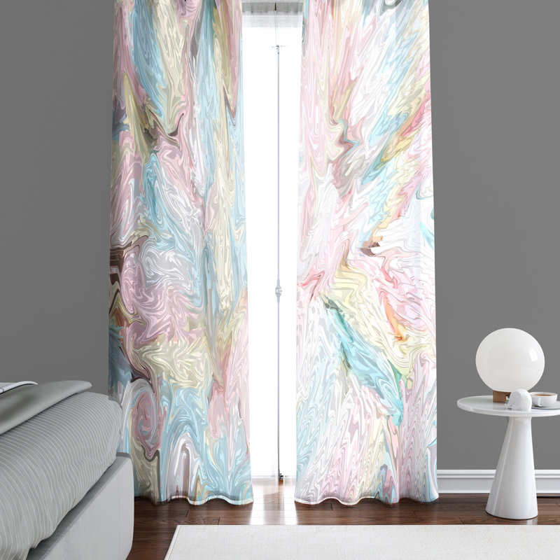Paire de rideaux semi-transparents Swirl, L 40 po x L 82 po