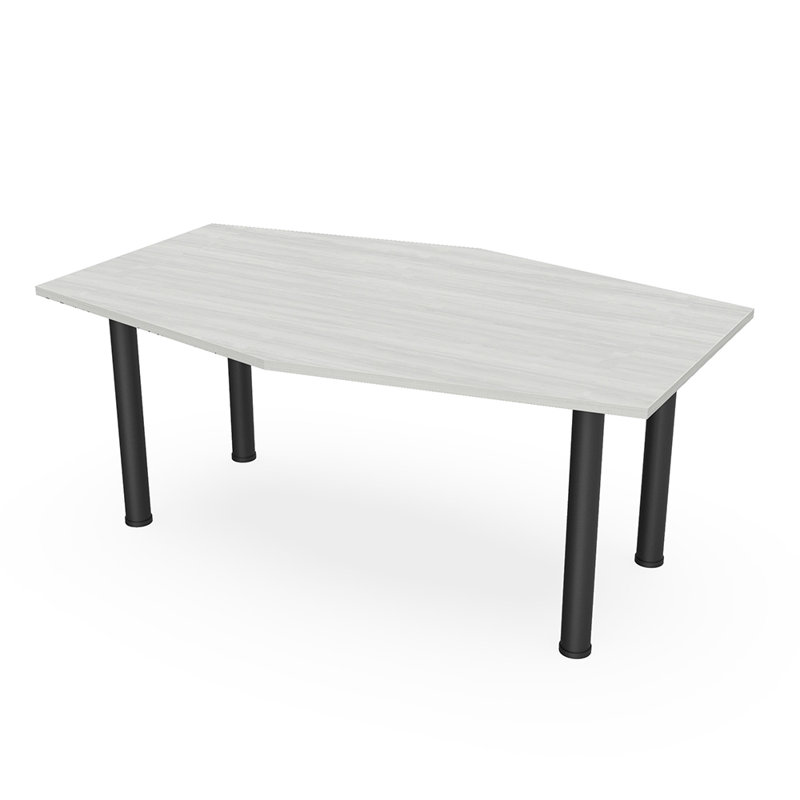 Table hexagonale avec pieds Nyemia, Cyprès blanc, Noir mat, L 72 po x l 48 po