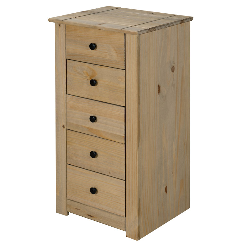 Aadi Solid Wood 46cm W 5 - Drawer Chest of Drawers