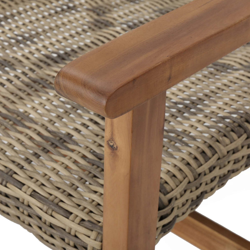 Fauteuil club Hampton Wood + Wicker (ensemble de 2)