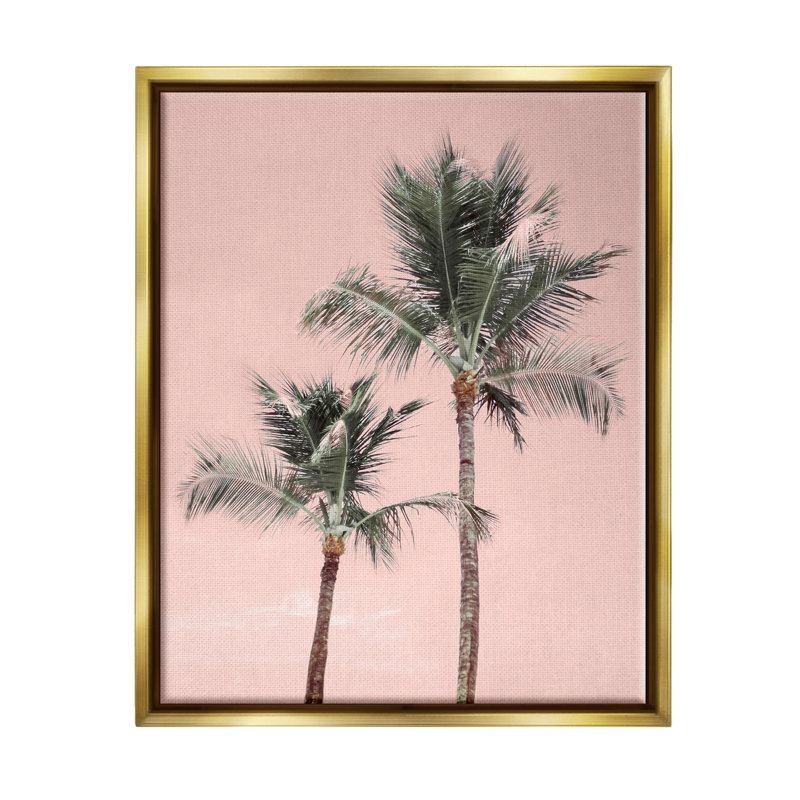 «Stupell Industries Pink Summer Palm Trees», art mural sur toile par Natalie Carpentieri, H 21 po x l 17 po x P 1,7 po