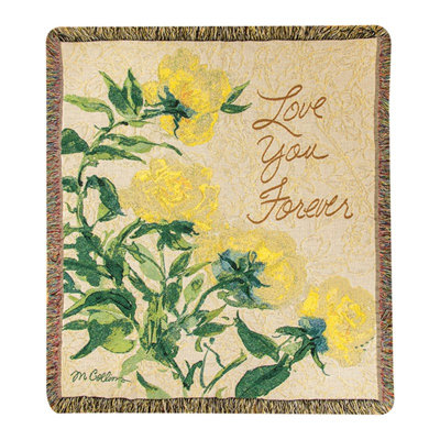 Jeté tissé manuel "Woodworkers & Weavers Love You Forever" - 50 po x 60 po