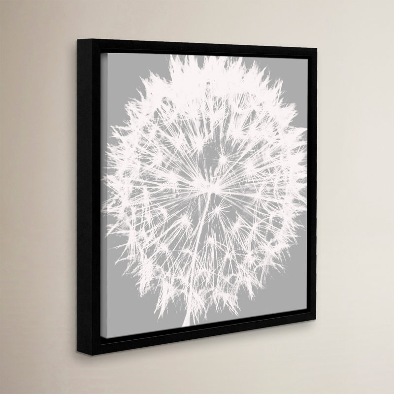 «Dandelion 7» par Irena Orlov, reproduction d'art sur toile encadrée blanche et grise, H 14 po x l 14 po x P 2 po