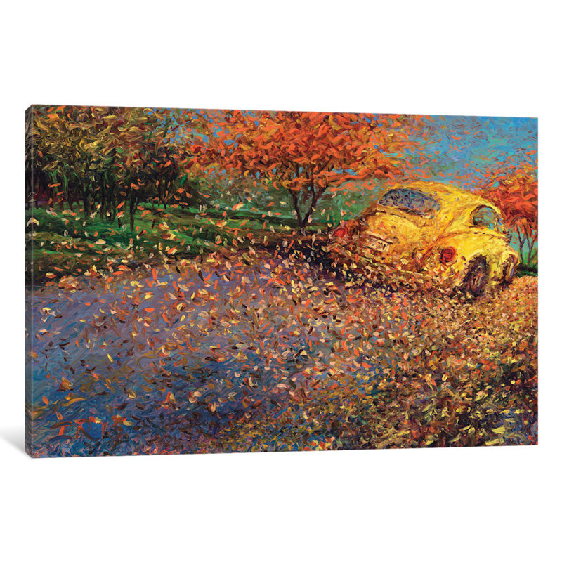 Reproduction d’art sur toile tendue, "iris scott-volkswagen yellow", H 8 po x l 12 po x P 0,75 po, Toile tendue, Pas de tapis