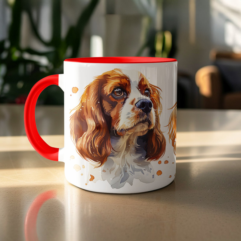 Ceramic Coffee Mug, Red, 4
