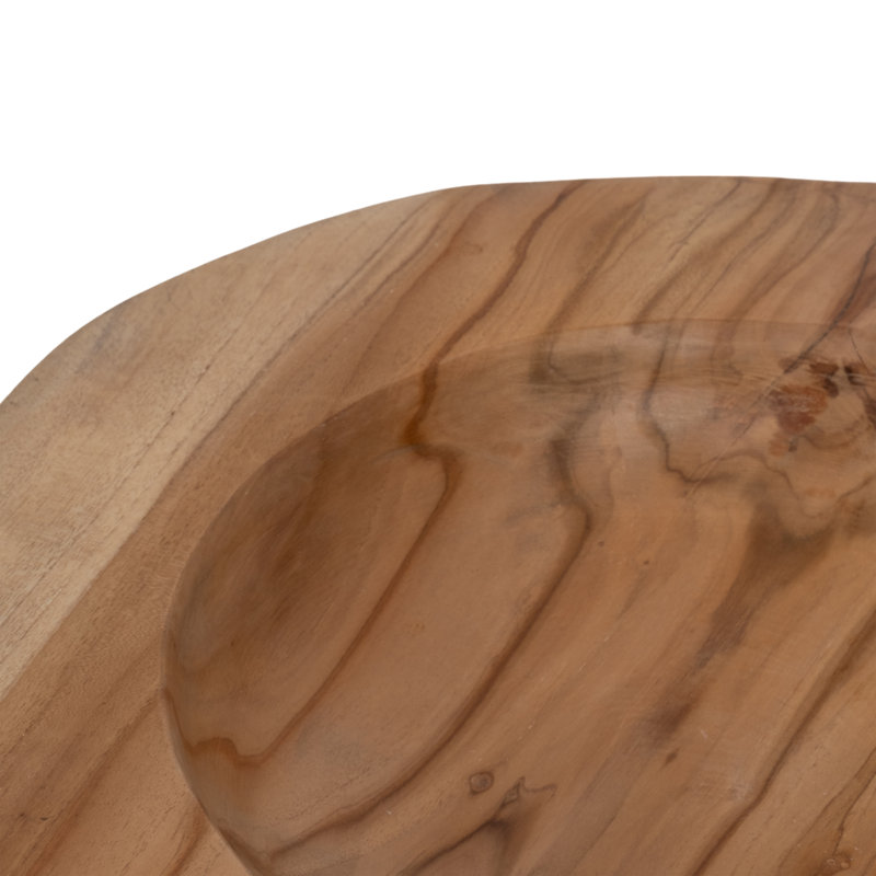Bol en bois de teck unique de 16 po Millwood Pines, naturel
