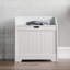 Bathroom Laundry Cabinet Storage Cupboard Chest Bin Wooden Basket Unit (White)
