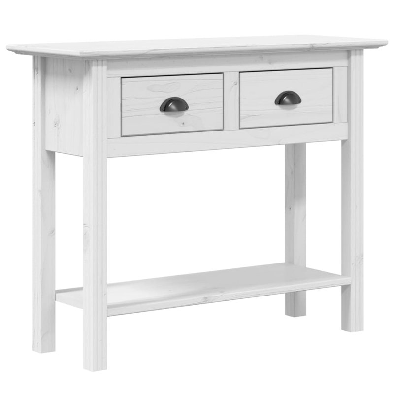 Posen 90cm Solid Wood Console Table, White, White