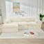 Canapé modulaire rembourré de luxe en chenille avec repose-pieds-590324392
