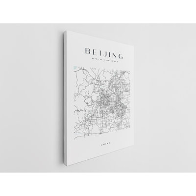 Beijing Map Print China Canvas Print