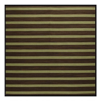 Machine Washable Horizontal Stripes Brown Area Rug