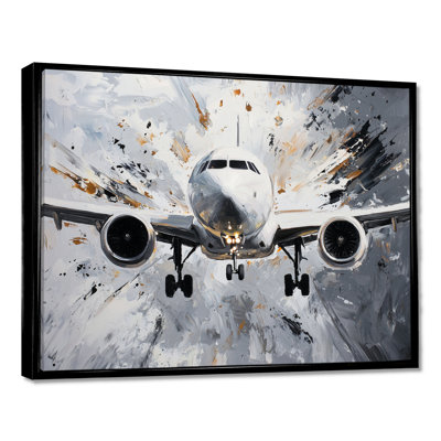 Watercolor Airplane Landing On Runway I - Plane Wall Art