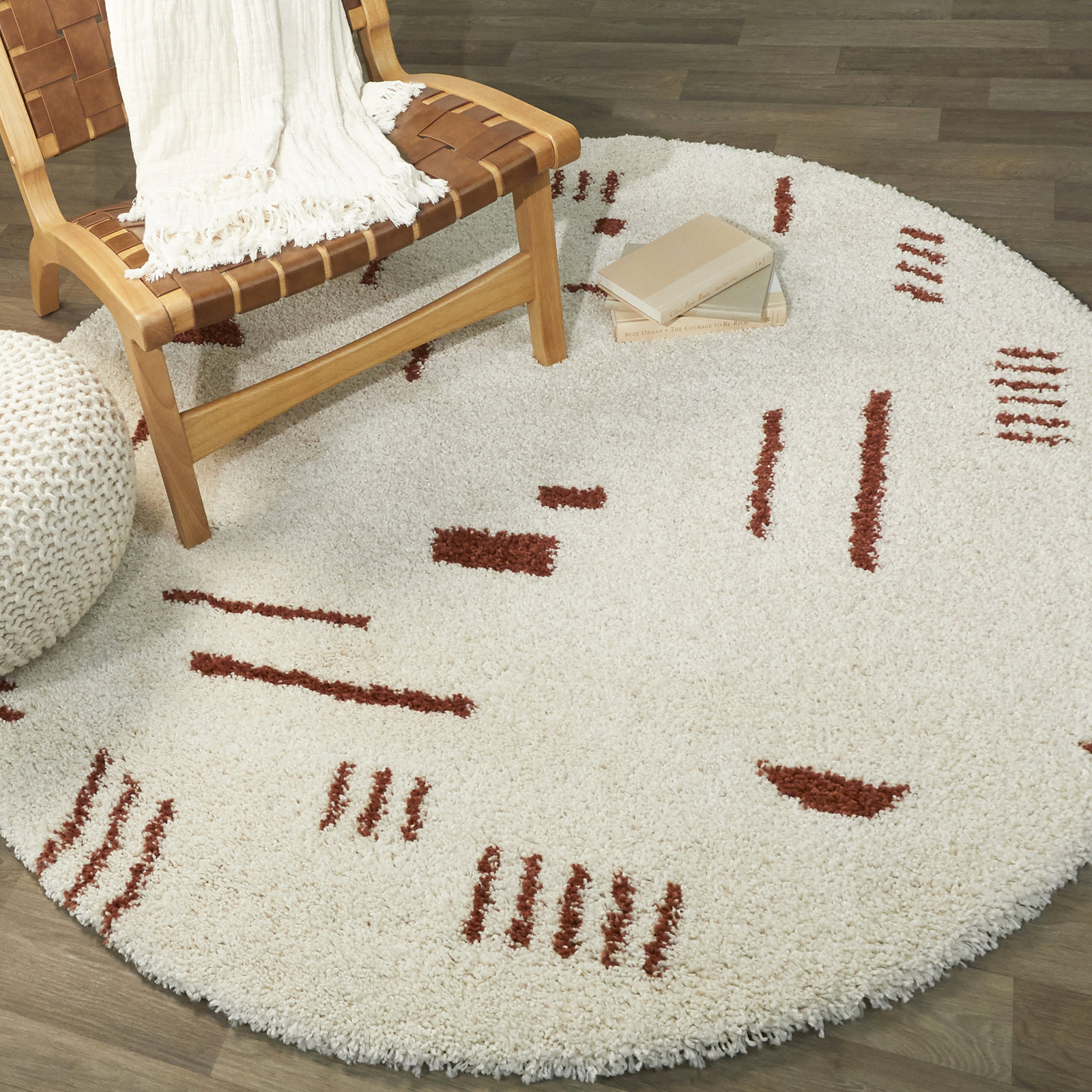 Morin White Rug, Round 5'3"