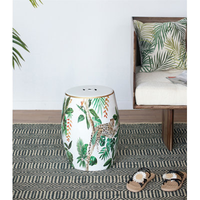 13X13x18" Ceramic Garden Stool