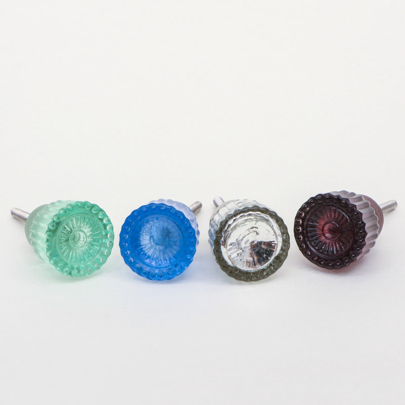 Multipack de boutons coniques 1,2 "Edith, Mauve, Argent