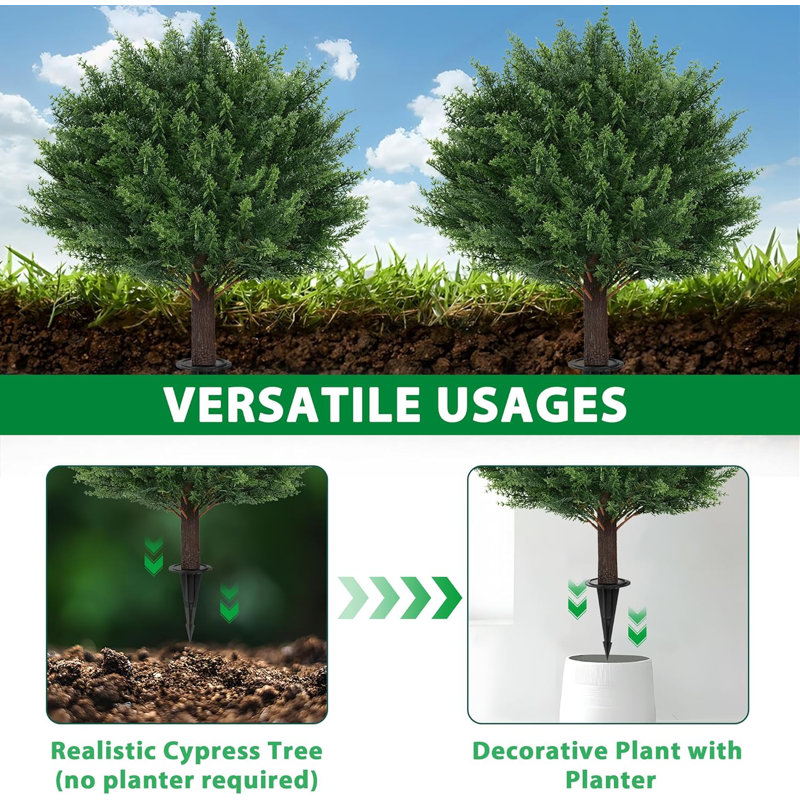 Set Of 2 Artificial Cypress Topiary Trees