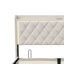 EU & UK Sizes Velvet Ottoman Bed With LED Storage Headboard, Upholstered Bed Frame With Charging Port, Beige-601300784