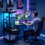 120 cm Gaming Desk with LED Lights & CPU Stand, Computer Desk with Reversible Shelves and Storage Drawer, Home Office PC Desk with Hanging Bag-140799687-140799682