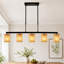Luminaire suspendu linéaire à 5 lumières pour îlot de cuisine Boho