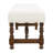 Blaseio Fabric Cream Bench with Brown Traditional Wood Turned Legs