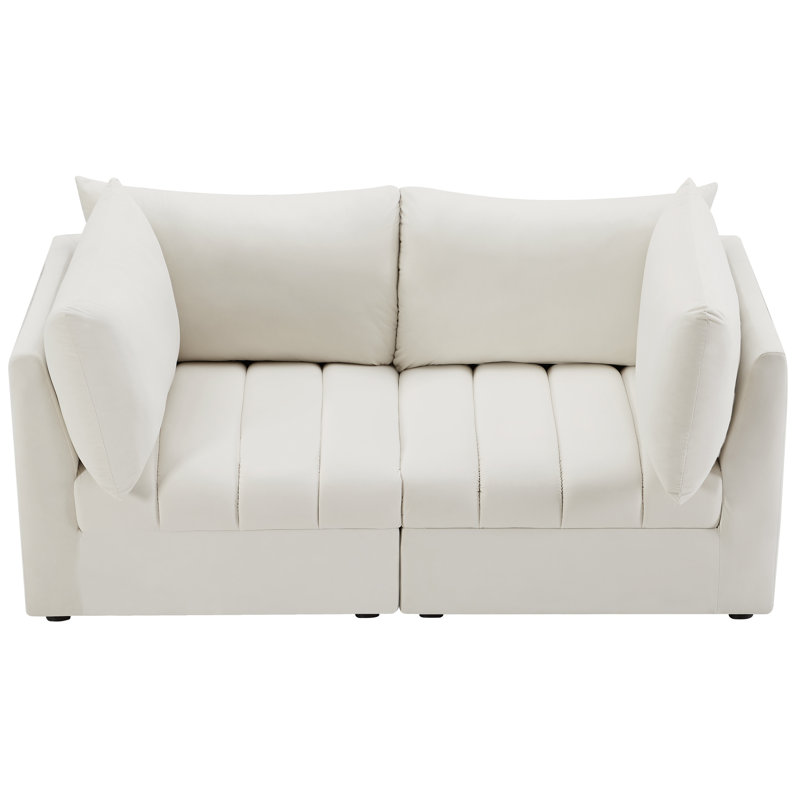 Ensoll 66'' Velvet Loveseat, Cream Velvet