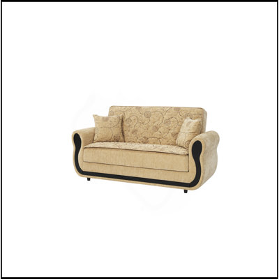 Causeuse convertible rembourrée avec rangement, beige