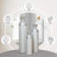 Ensemble de 3 vases en métal argenté, vases embossés semi-artisanaux emboîtés, centres de table décoratifs modernes pour la maison, le sol, le salon, le foyer et non imperméable