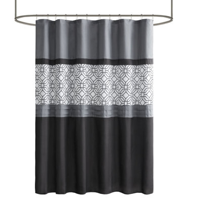 Embroidered And Pieced Shower Curtain