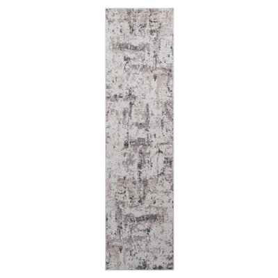 Cream/Brown /Abstract Non-Shedding Stain Resistant Area Rug