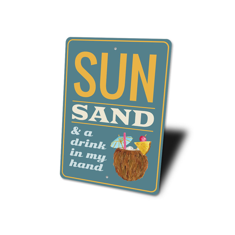 Plaque en aluminium «Coconut Drink», H 14 po x l 10 po x P 0,04 po