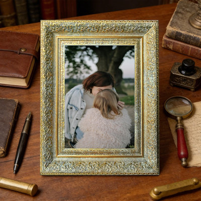 8" x 10" Antique Gold 1PC Portrait Picture Frame for Shelf Decor