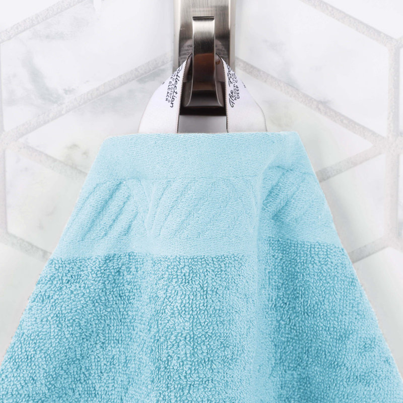 Ensemble de serviettes de bain 3 pièces en coton égyptien Olender, Bleu ciel