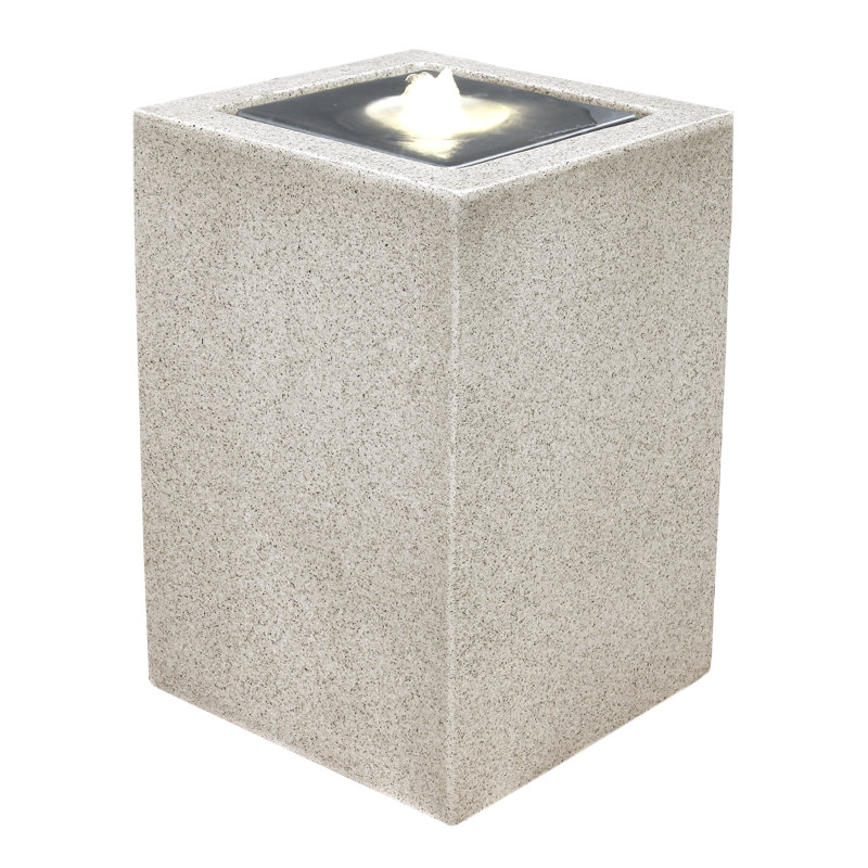Fontaine en résine avec lumière Jazlyn, Gris