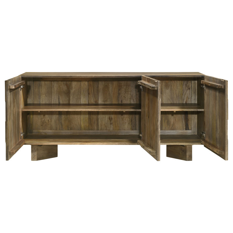 Buffet Shyanne à 3 portes en bois massif brun mangue