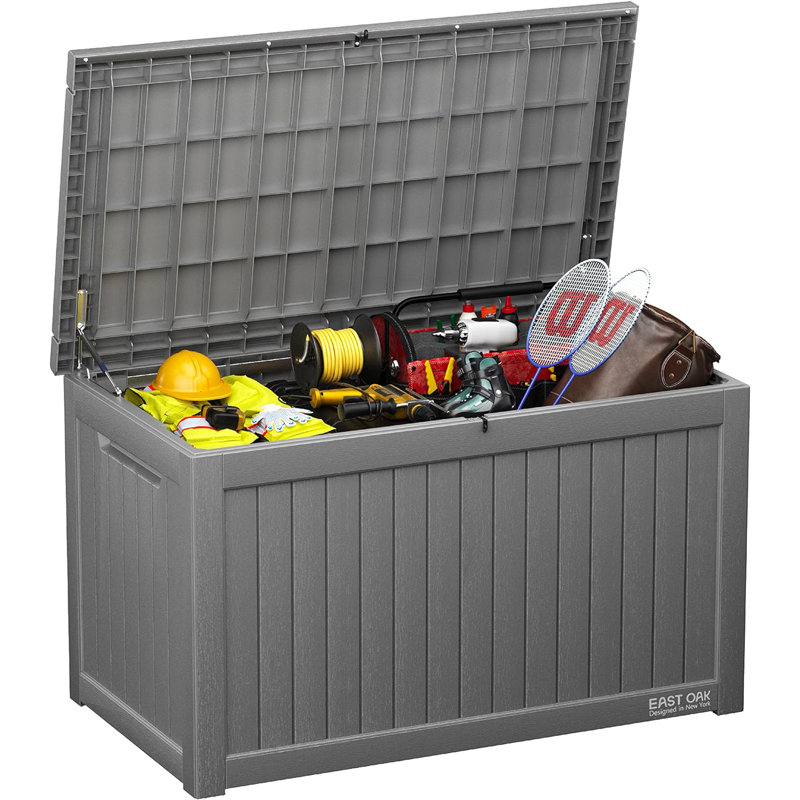 Coffre de terrasse verrouillable gris E 230,22 l East Oak