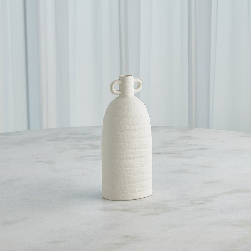 Sahara Handmade Ceramic Table Vase, 12" H x 5.25" W x 4" D