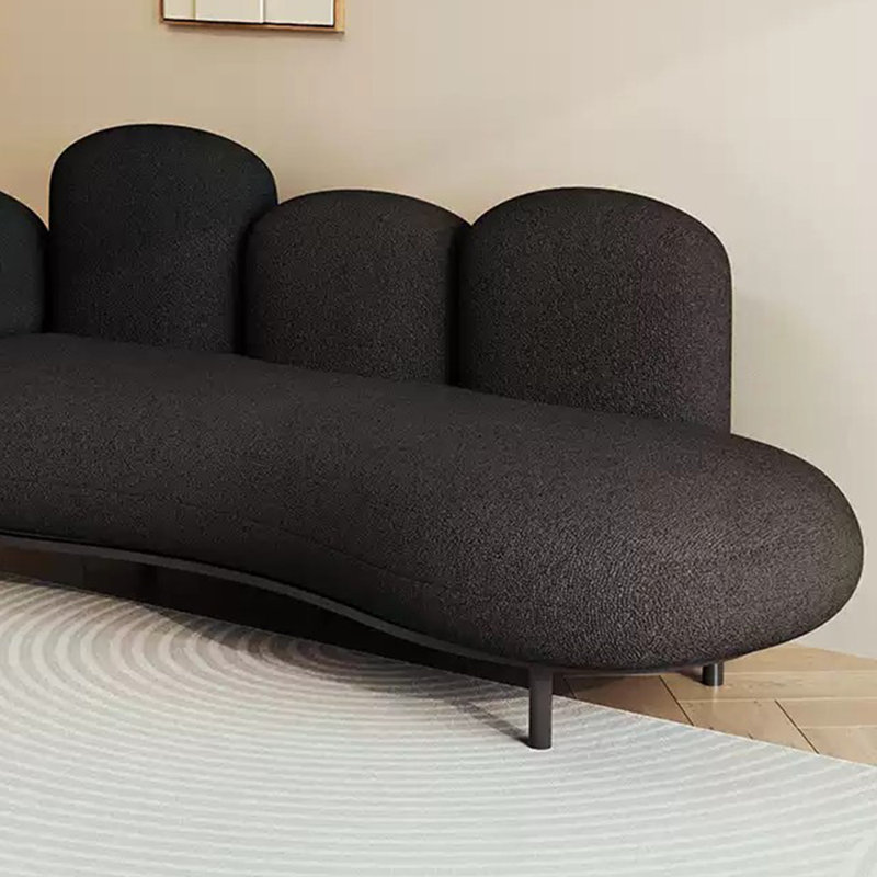 Méridienne confortable, coussin de siège épais, pied en métal, Accoudoir à gauche (vu de face), Noir