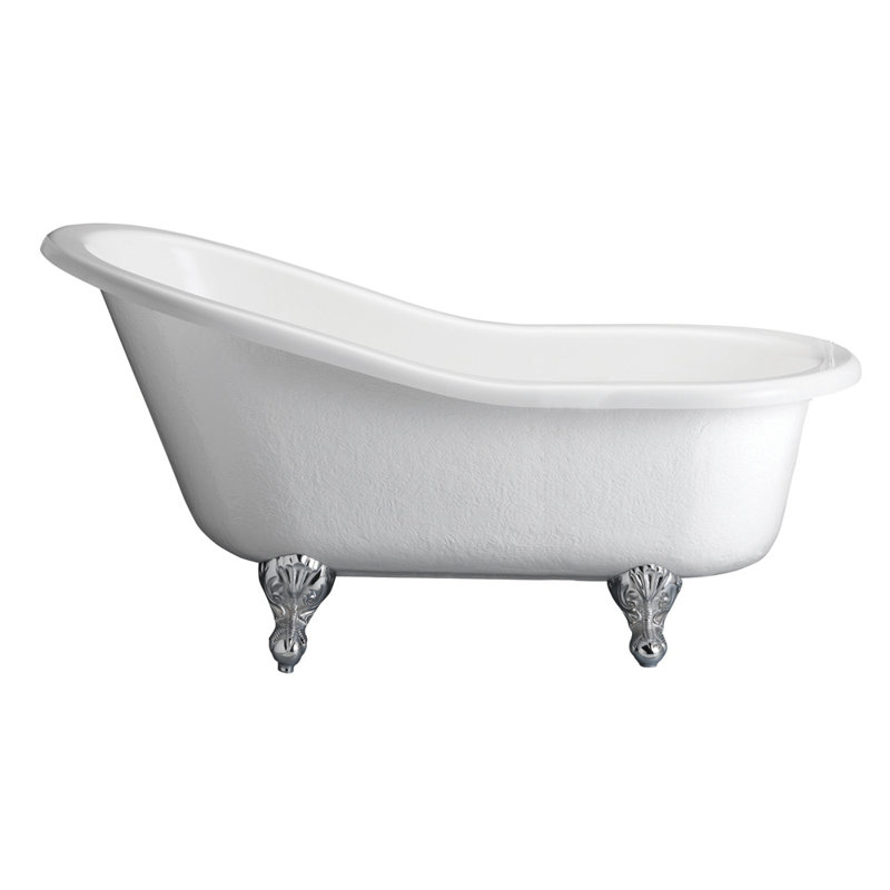 Imogene 67'' x 29.5'' Soaking Acrylic Bathtub, Polished Chrome