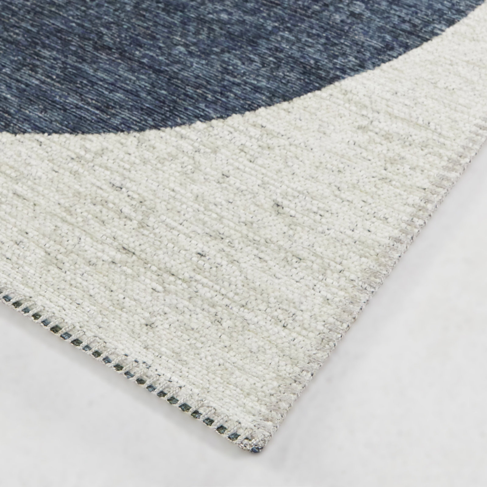 Linoshka Recycled P.E.T Blue Recycled Fibers Rug, Rectangle 5'3" x 7'