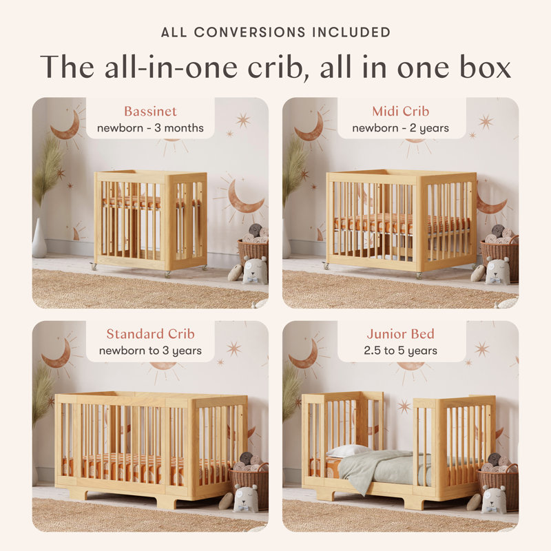 Yuzu 8-In-1 Convertible Crib With All-Stages Conversion Kits, Natural