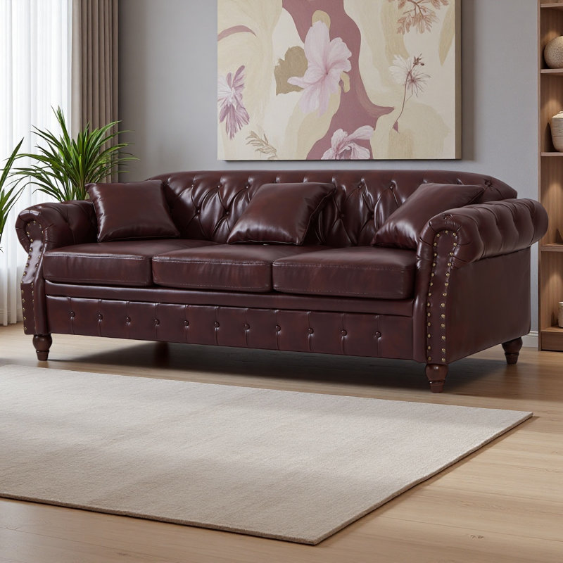 Canapé 85,8 po Chesterfield, Bourgogne