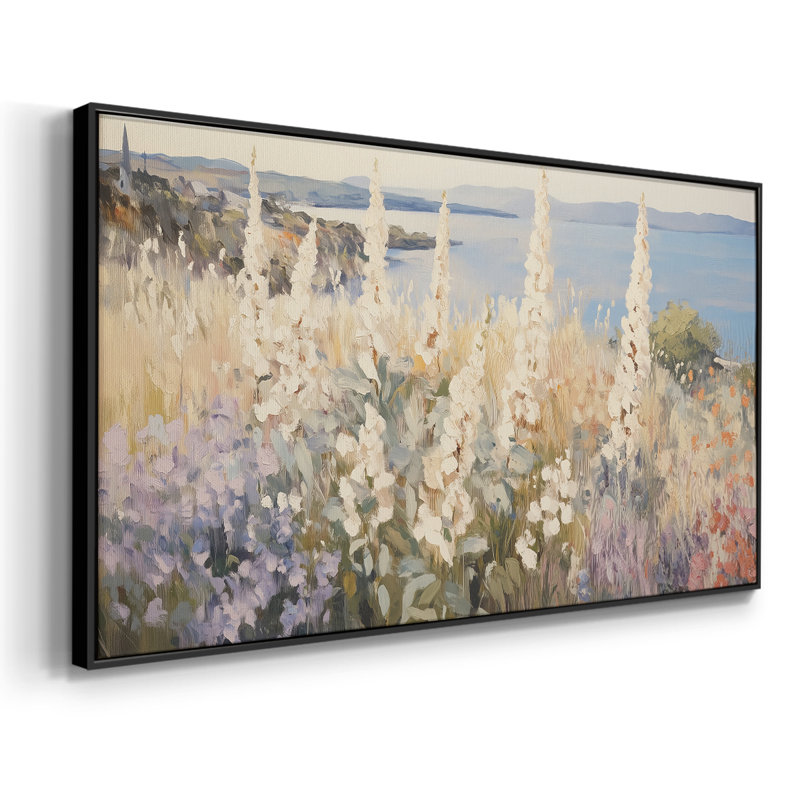 Botanical Series-CCLIX- Toile tendue avec châssis tendue, prête à être accrochée, H 21 po x l 41 po, Noir