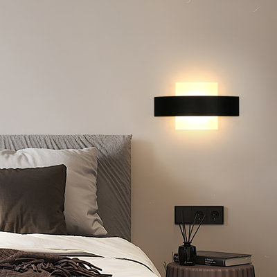 Black Square Acrylic 24Cm LED Corridor Wall Sconces