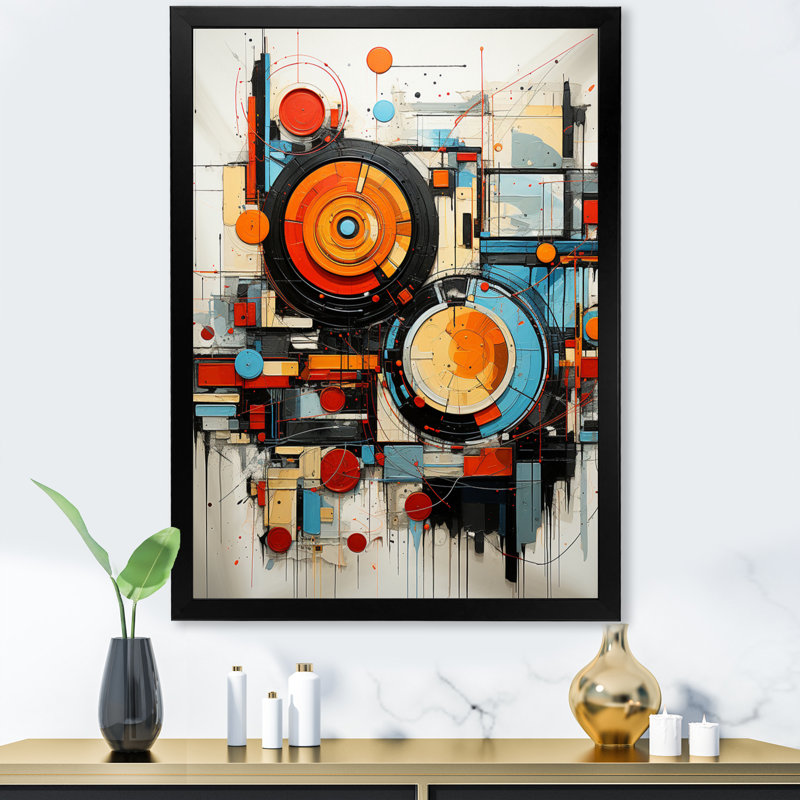 Fradel Futuristic Fusion III sur toile, Cadre photo noir, H 20 po x l 12 po x P 1 po